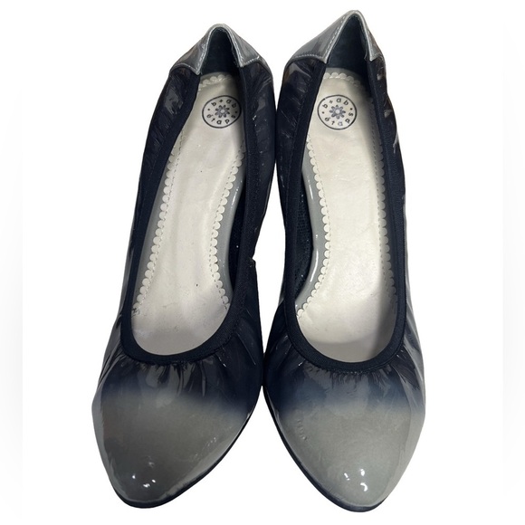 Ballet Heels Silver Gray Plastic Black Sandal Shoes “b+ab etaps” size 36 - Picture 1 of 5